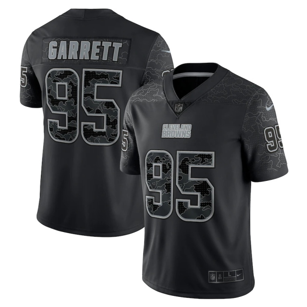 mens nike myles garrett black cleveland browns rflctv limited jersey